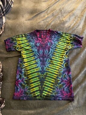 Women's Short Sleeve Tie-Dye Tee - Neon Multicolor